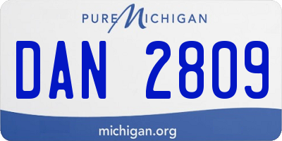 MI license plate DAN2809