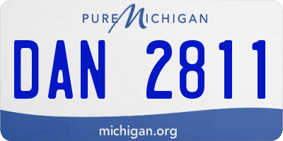 MI license plate DAN2811