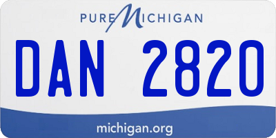 MI license plate DAN2820