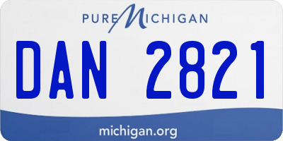 MI license plate DAN2821