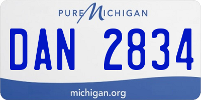 MI license plate DAN2834