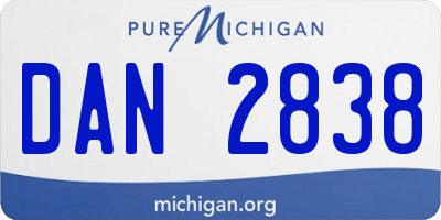 MI license plate DAN2838