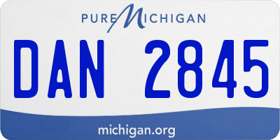 MI license plate DAN2845