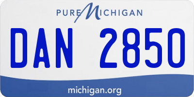 MI license plate DAN2850