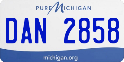 MI license plate DAN2858