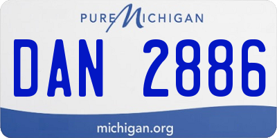 MI license plate DAN2886