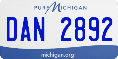 MI license plate DAN2892