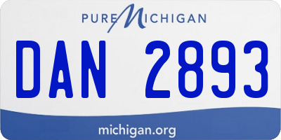 MI license plate DAN2893