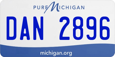 MI license plate DAN2896