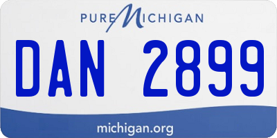 MI license plate DAN2899