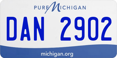 MI license plate DAN2902