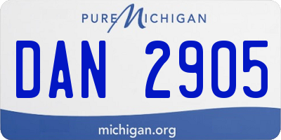 MI license plate DAN2905