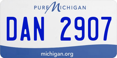 MI license plate DAN2907