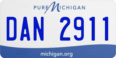 MI license plate DAN2911
