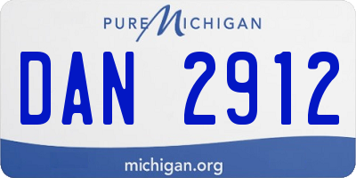 MI license plate DAN2912