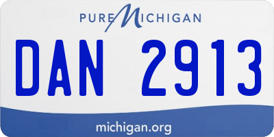 MI license plate DAN2913