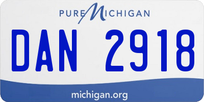 MI license plate DAN2918