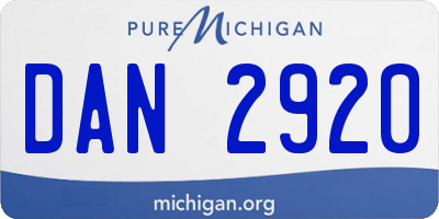 MI license plate DAN2920