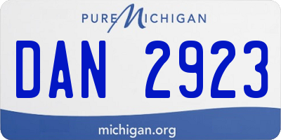 MI license plate DAN2923