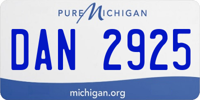 MI license plate DAN2925