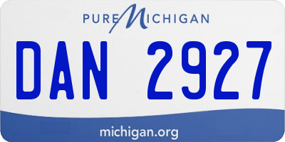 MI license plate DAN2927