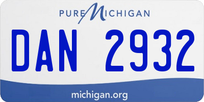 MI license plate DAN2932