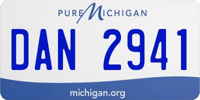 MI license plate DAN2941