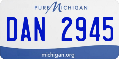 MI license plate DAN2945