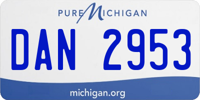 MI license plate DAN2953