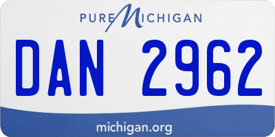 MI license plate DAN2962