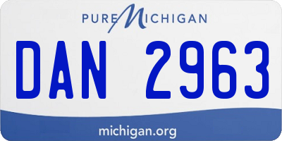 MI license plate DAN2963
