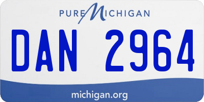 MI license plate DAN2964