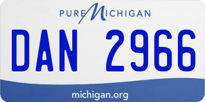 MI license plate DAN2966