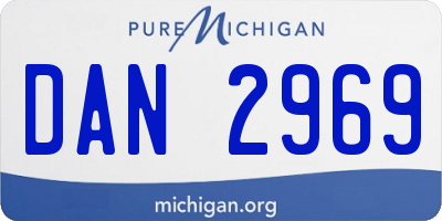 MI license plate DAN2969