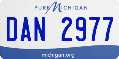 MI license plate DAN2977