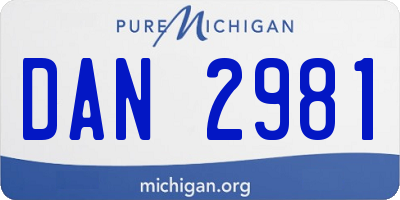 MI license plate DAN2981