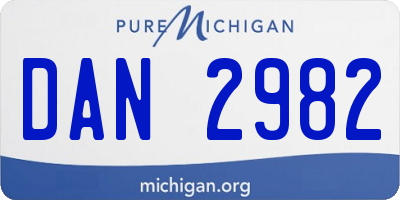 MI license plate DAN2982