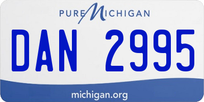 MI license plate DAN2995