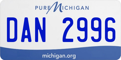 MI license plate DAN2996