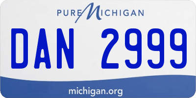 MI license plate DAN2999