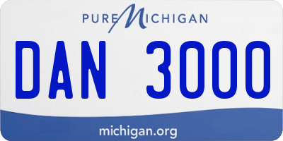 MI license plate DAN3000