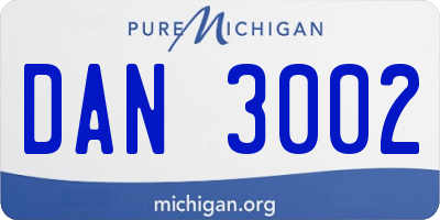 MI license plate DAN3002