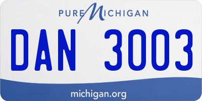 MI license plate DAN3003
