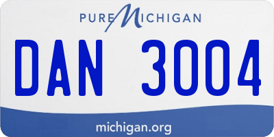 MI license plate DAN3004