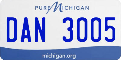 MI license plate DAN3005