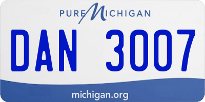 MI license plate DAN3007