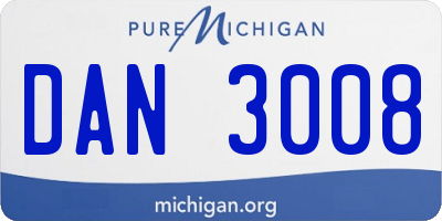 MI license plate DAN3008