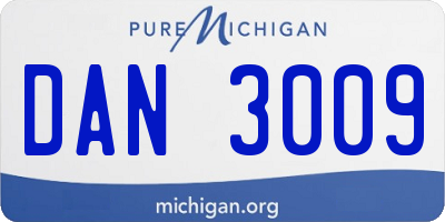 MI license plate DAN3009