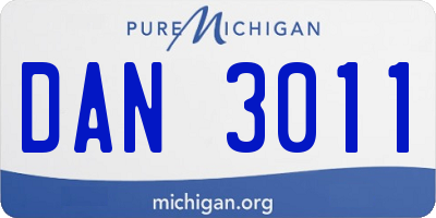 MI license plate DAN3011