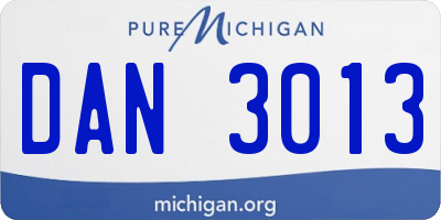 MI license plate DAN3013